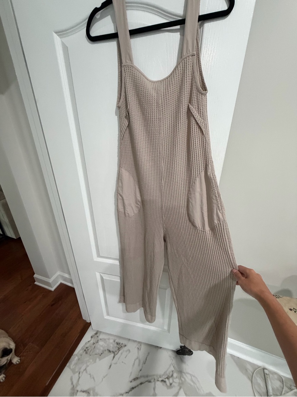 Zenana Outfitters Beige Sleeveless Knit Midi Jumpsuit - Picture 2 of 4